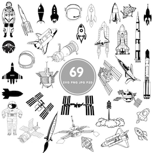 Rocket Design SVG, 69 space svg Bundle, PNG, PSD