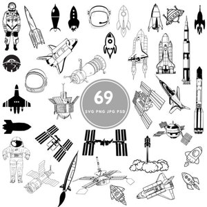 Rocket Design SVG, 69 space svg Bundle, PNG, PSD