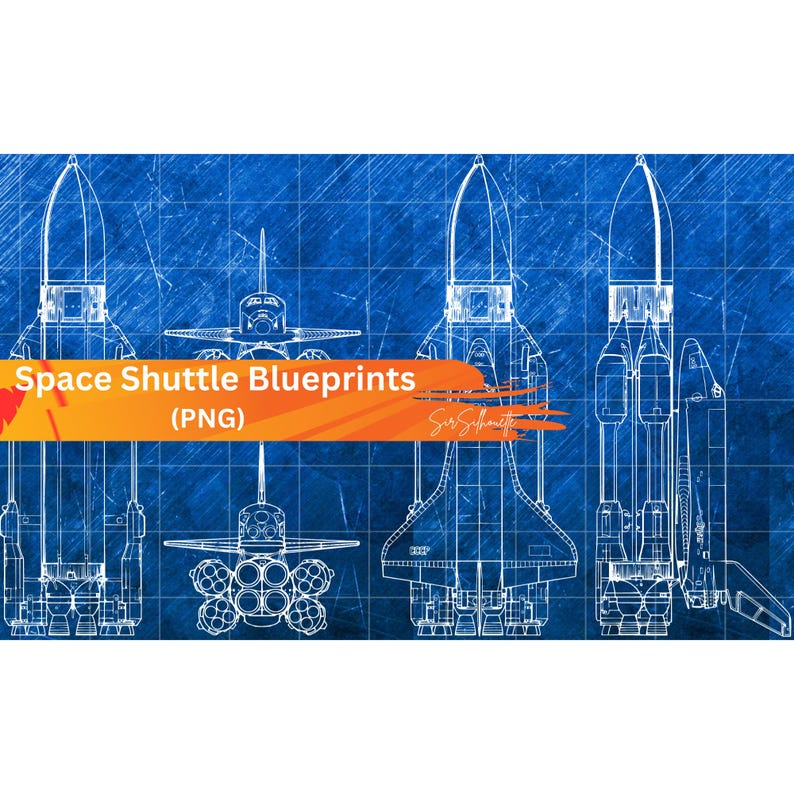 Shuttle 3 View 4 Space Shuttle Blueprint Pngs | NASA Orbiter Technical Drawing ...