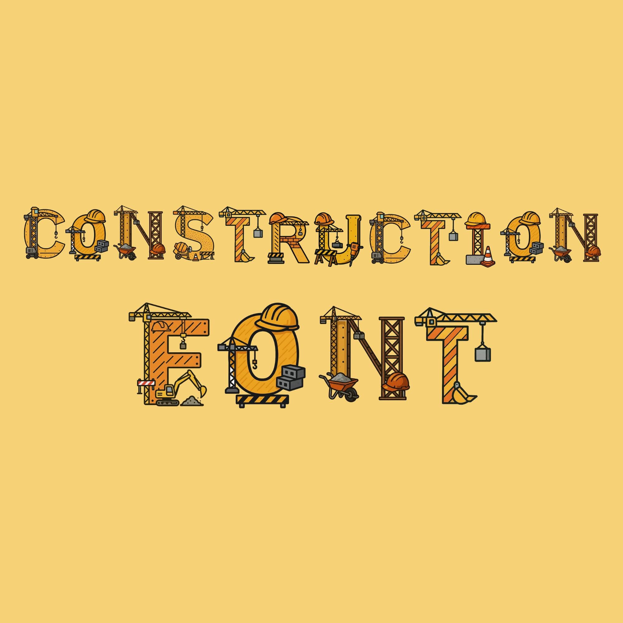 Construction Alphabet Clipart, Builder PNG Letters, Work Site ...