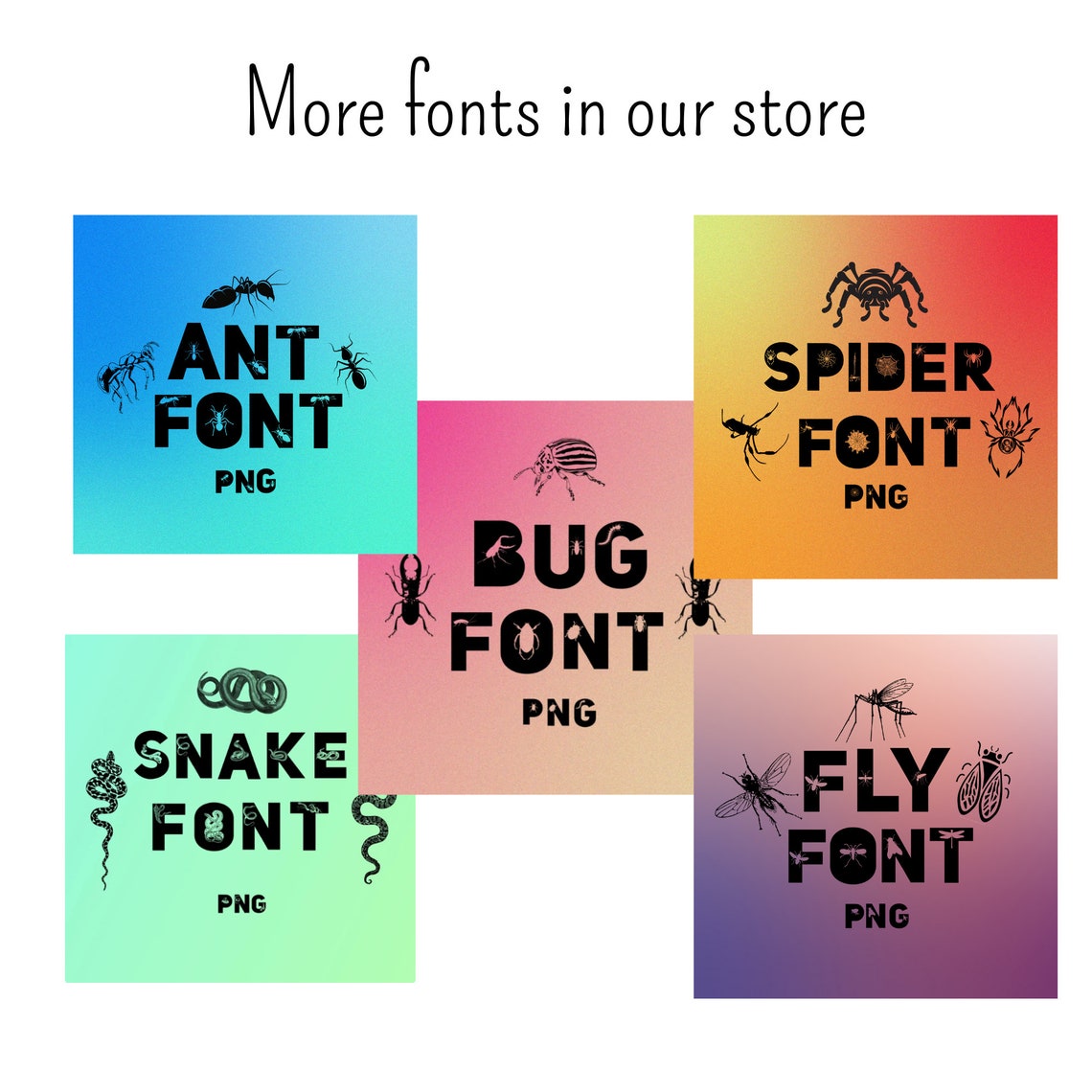 Bug Font Alphabet With Bugs Bug Letters as Png - Etsy