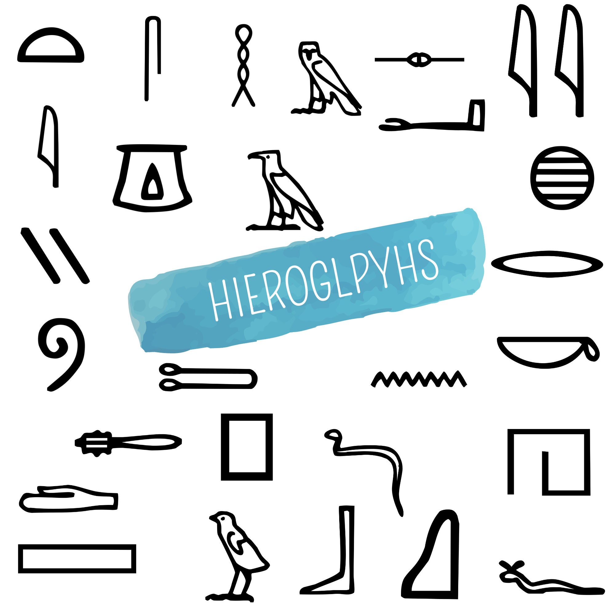 Egypt SVG, 44 Hieroglyphs Svg Bundle, PNG, PSD - Etsy