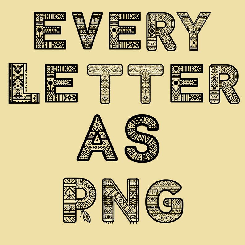 Navajo Art Pattern Alphabet PNG – Traditional Design Letters for Kids ...