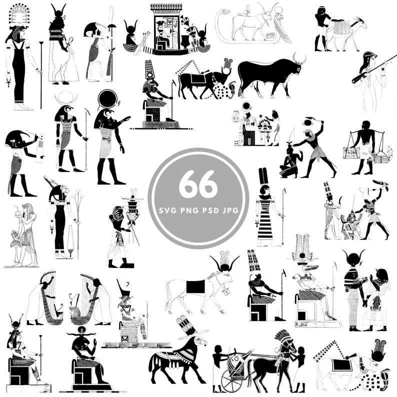 Egypt Gods SVG, 66 Egyptian Svg Bundle, PNG, PSD - Etsy