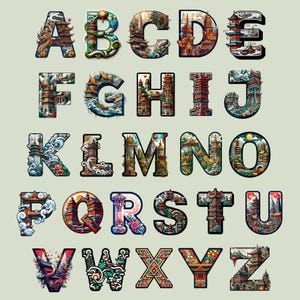 Asia Font, Alphabet With Asia Design, Asia Letters as Png - Etsy