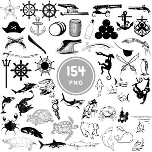 Schatzkarten Designs, 154 Piraten PNG Dateien