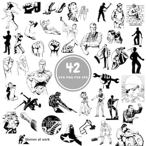 Labor Design SVG, 42 workforce svg Bundle, PNG, PSD