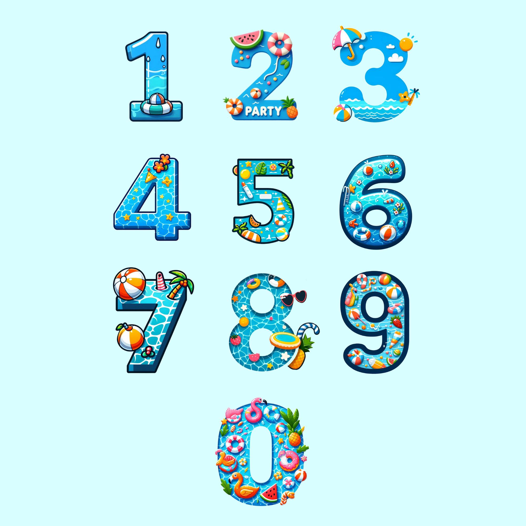 Pool Party Font, Alphabet With Pool Design, Pool Letters as Png - Etsy