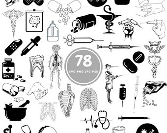 Medycyna SVG, pakiet 78 tabletek SVG, PNG, PSD