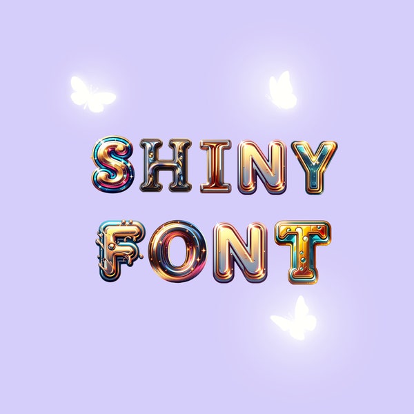 Shiny font, alphabet with Shiny design, Sparkling letters as png