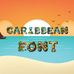 Caribisch lettertype, Caribisch lettertype, eilandletters als PNG