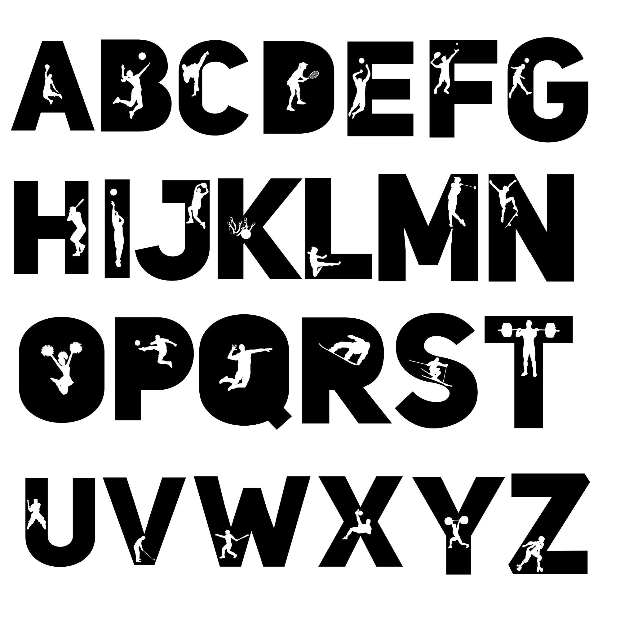 Sports Font, Alphabet With Sport Design, Sport Letters as Png Etsy