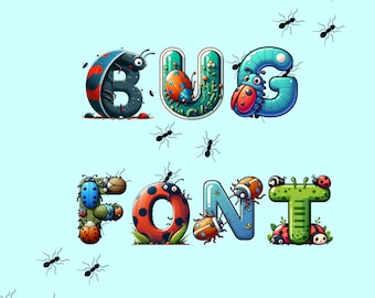 Käfer Schriftart, Käferschrift, Insekten Buchstaben als PNG
