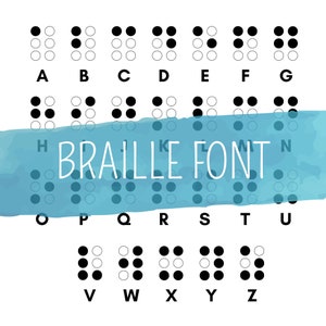 Linguagem cega como fonte, alfabeto Braille em TTF, OTF para instalar e fazer upload