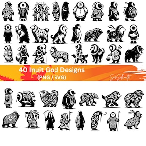 Inuit God SVG, 40 Inuit God Designs as PNG