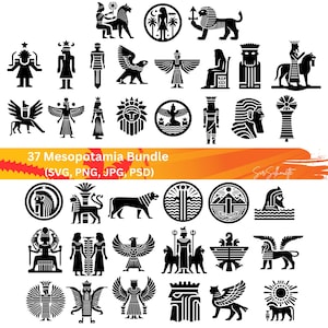 Mésopotamie SVG, 37 Paquet SVG grec ancien, PNG, PSD