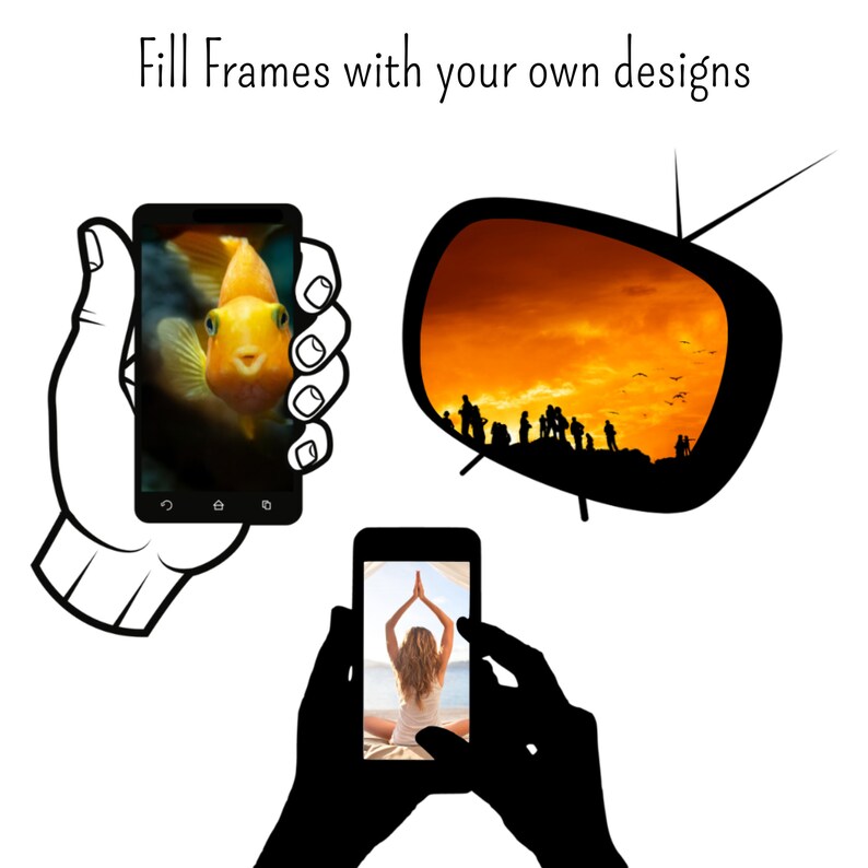 27 Canva Screen Frames, Custom Frames for Canva, Canva Pdf Bundle Etsy