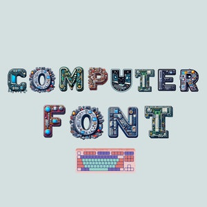 Computerlettertype, technisch lettertype, cyberletters als PNG