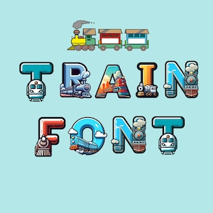 Fuente de tren, fuente de ferrocarril, letras de tren como PNG