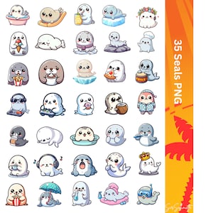 Cute Seal Digital Design for Stickers