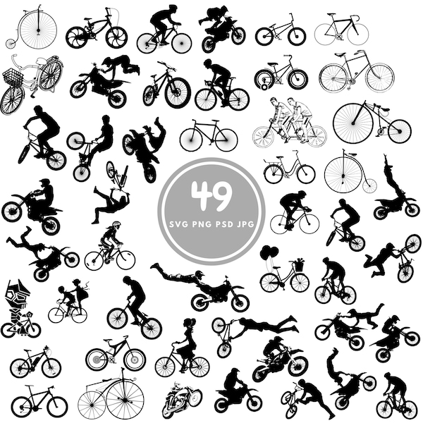 49 Bike SVG, Motocross Svg Bundle, BMX Downhill PNG