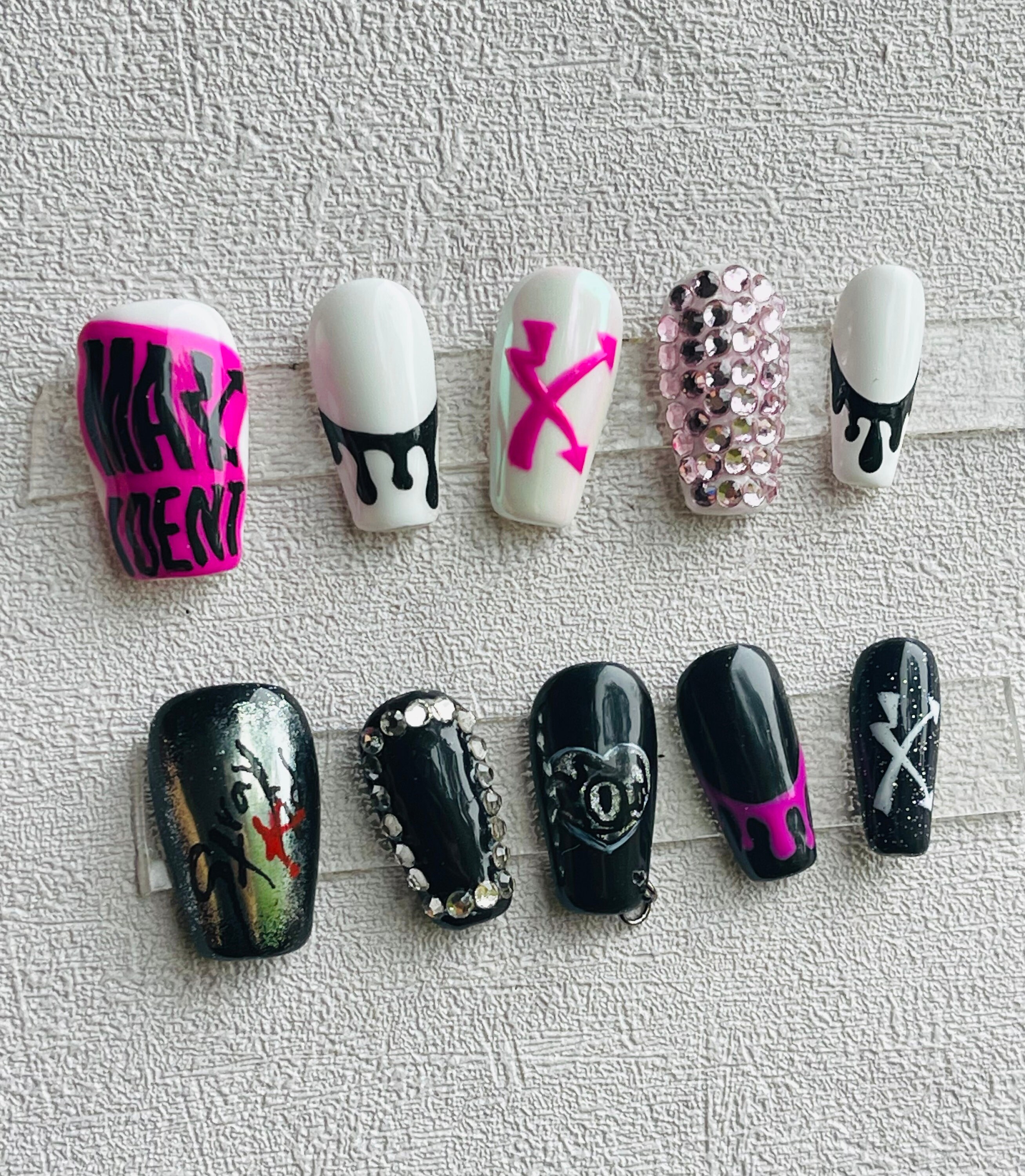 Stray Kids Inspired Nails . Kpop Nails . Hand Painted Luxury Etsy