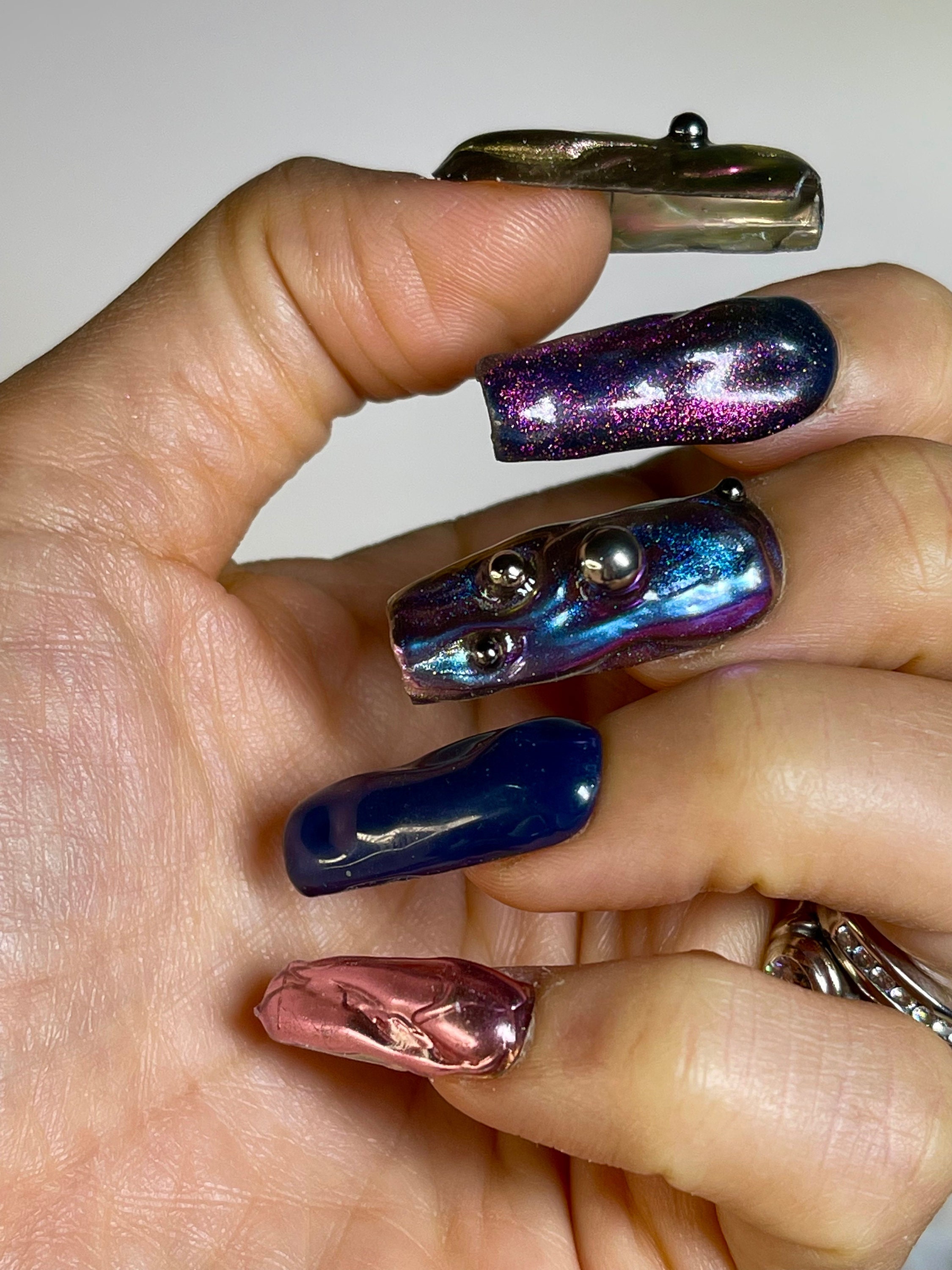 Two Tone Nails - Etsy Two Tone Nails - Etsy