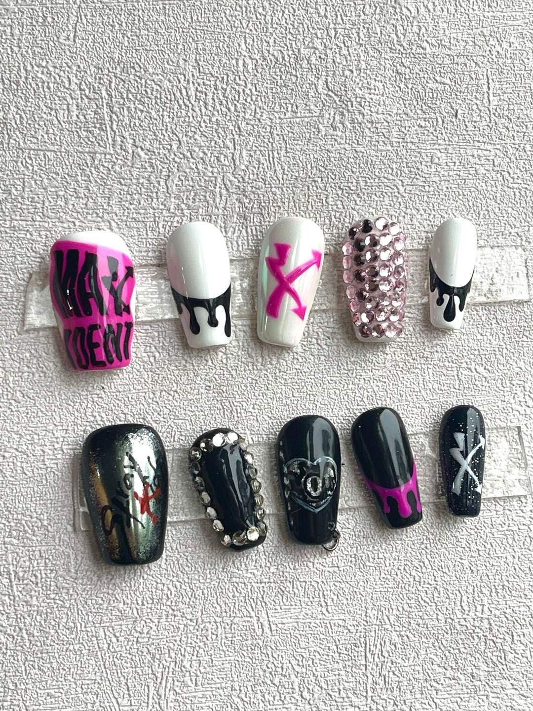 Stray Kids Inspired Nails . Kpop Nails . Hand Painted Luxury Press on