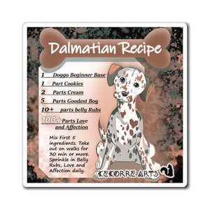 Cute and funny Dalmatian cookies and cream recipe magnet