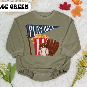 Retro Sports Kid Fan Shirt, Popcorn and Mitt, Cute baby bodysuit, Sweatshirt romper, Baseball Theme, cute gift