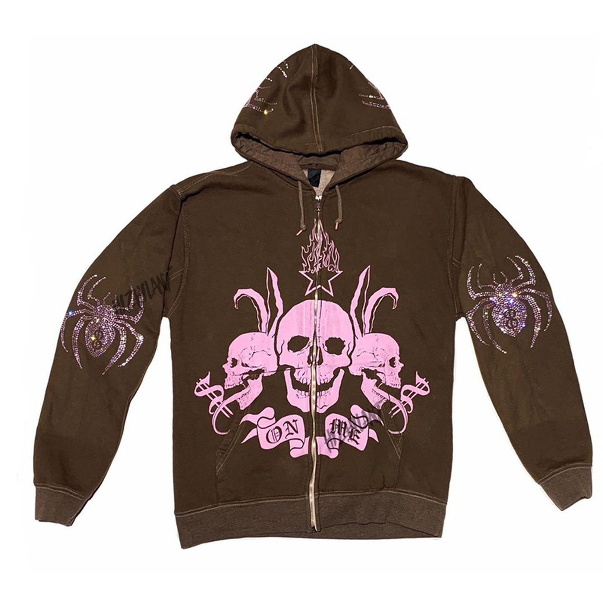 Skull Y2k Hoodie - Etsy