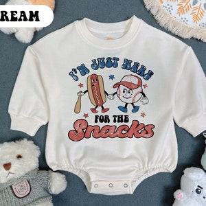 I'm Just Here For The Snacks Baby Shirt - Baseball Toddler- Cute Baseball Baby Bodysuit, Sweatshirt Romper- Gift for baby