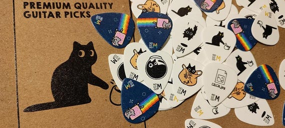 Unique Guitar Picks CATS Set - 6 Picks Ready to Rock!! - Etsy