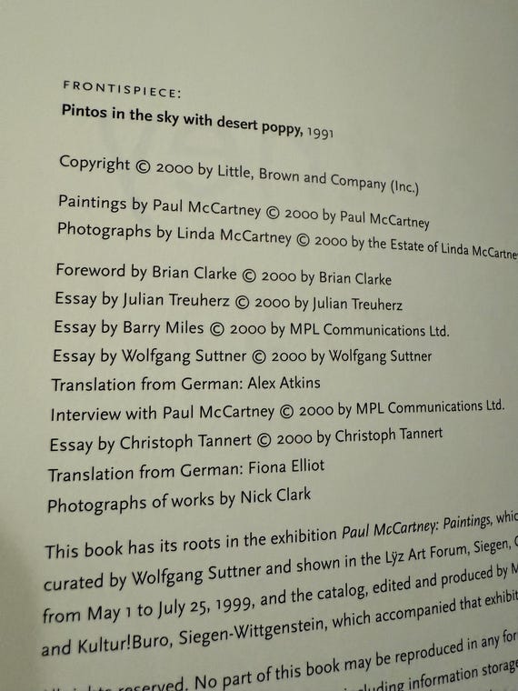 RARE VINTAGE Paul Mccartney Paintings 2000 First Edition - Etsy