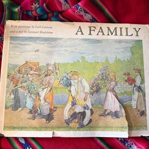 RARE VINTAGE A Family 1st Edition 3rd Impression Carl Larsson Lennart Rudström 1980 HCDJ