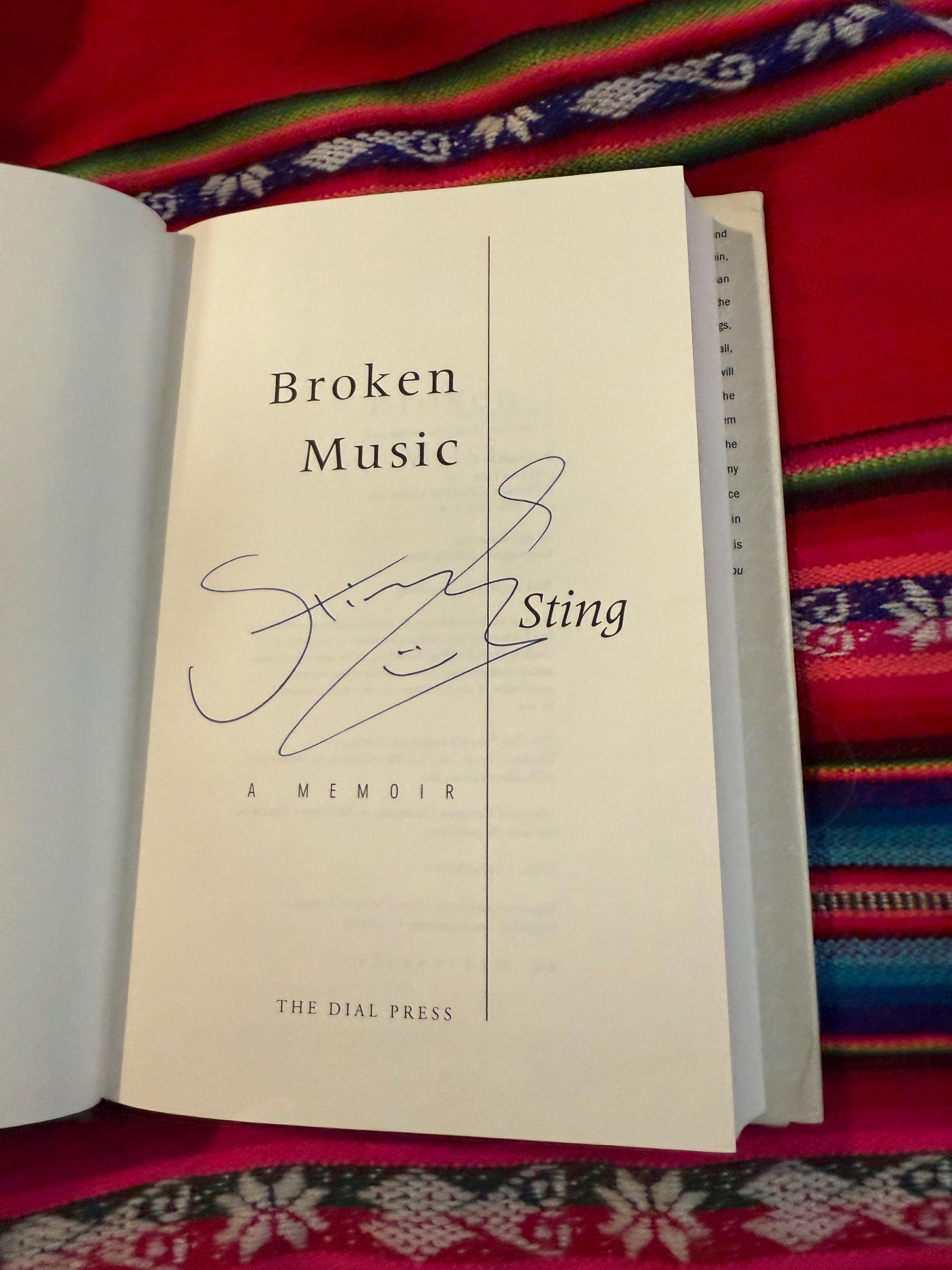 スティング　sting broken music 直筆サイン入り RARE VINTAGE ***SIGNED*** Sting Broken Music 1st Edition 1st