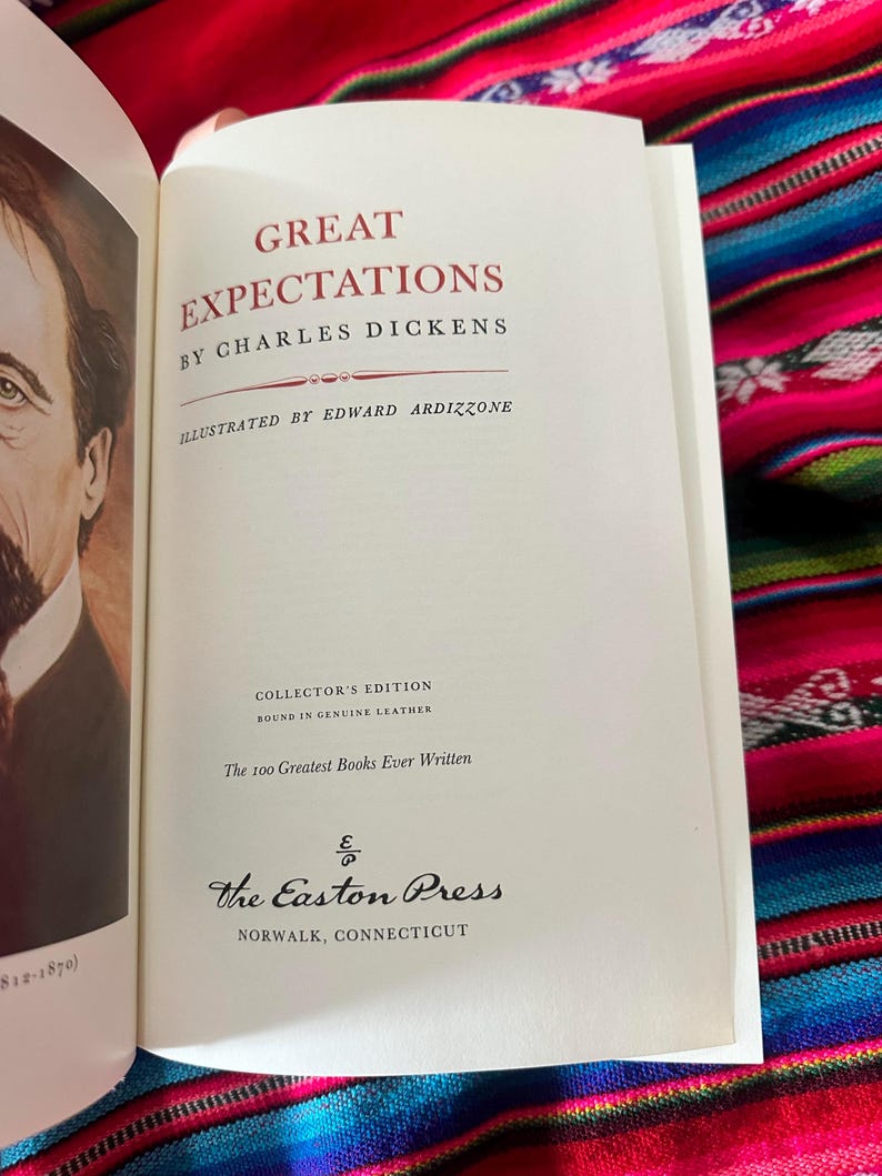 RARE VINTAGE Great Expectations by Charles Dickens Easton Press Leather ...