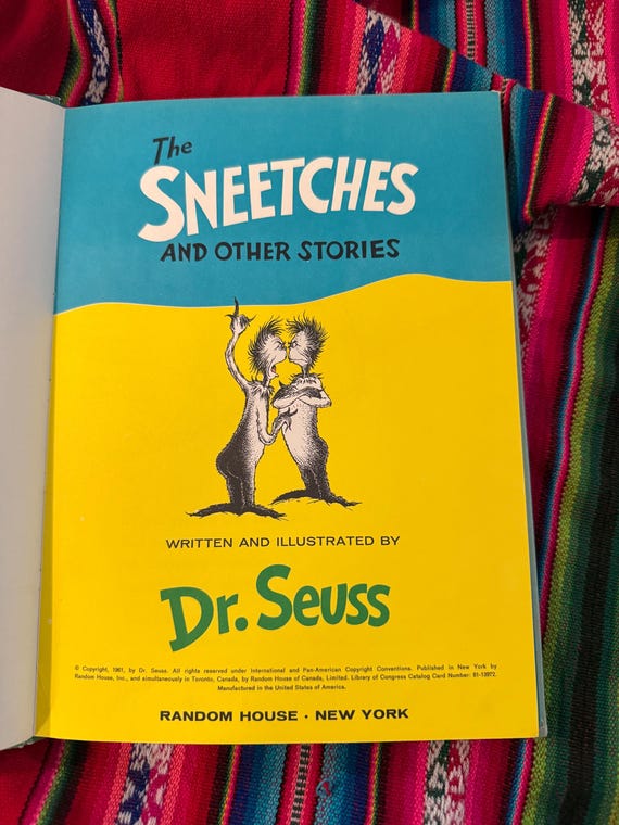 RARE VINTAGE the Sneetches and Other Stories by Dr. Suess Early RARE VINTAGE the Sneetches and Other Stories by Dr. Suess Early