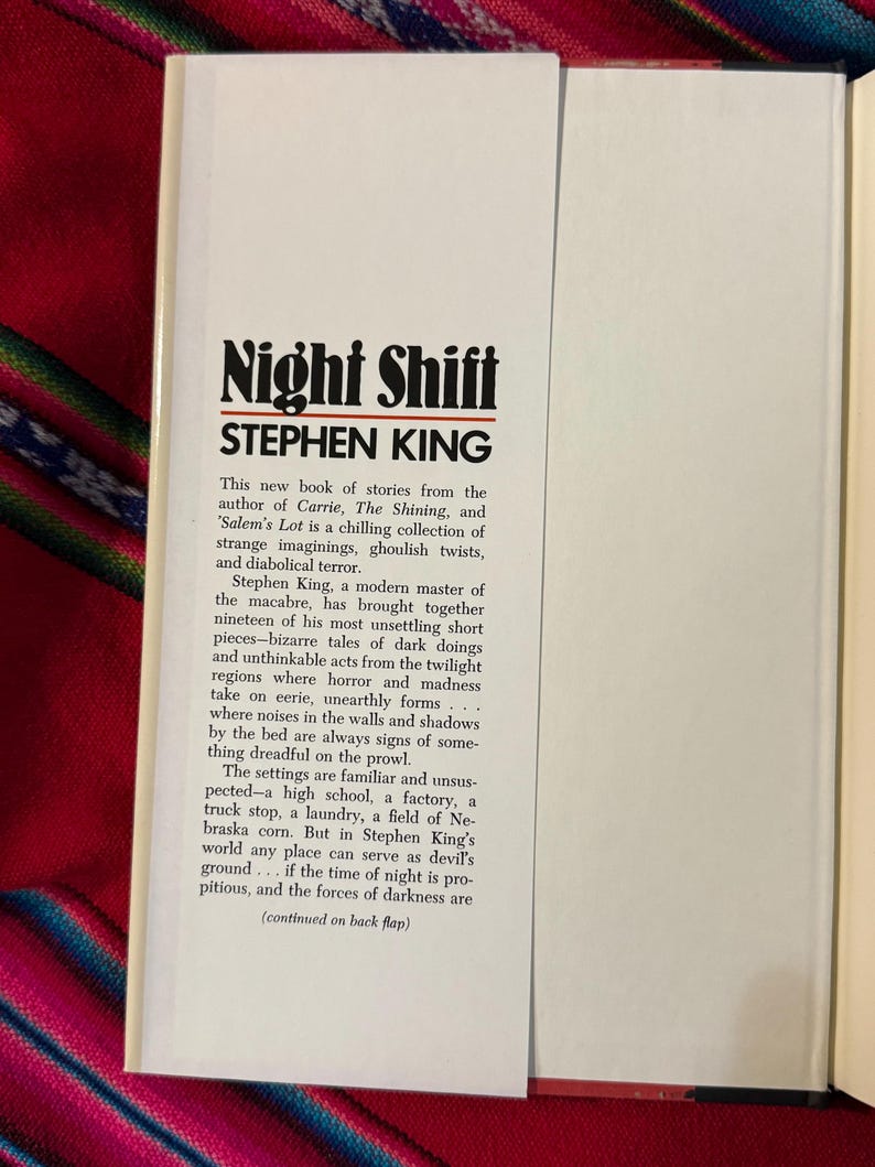 RARE VINTAGE Night Shift Stephen King BCE 1978 MP5CC Etsy