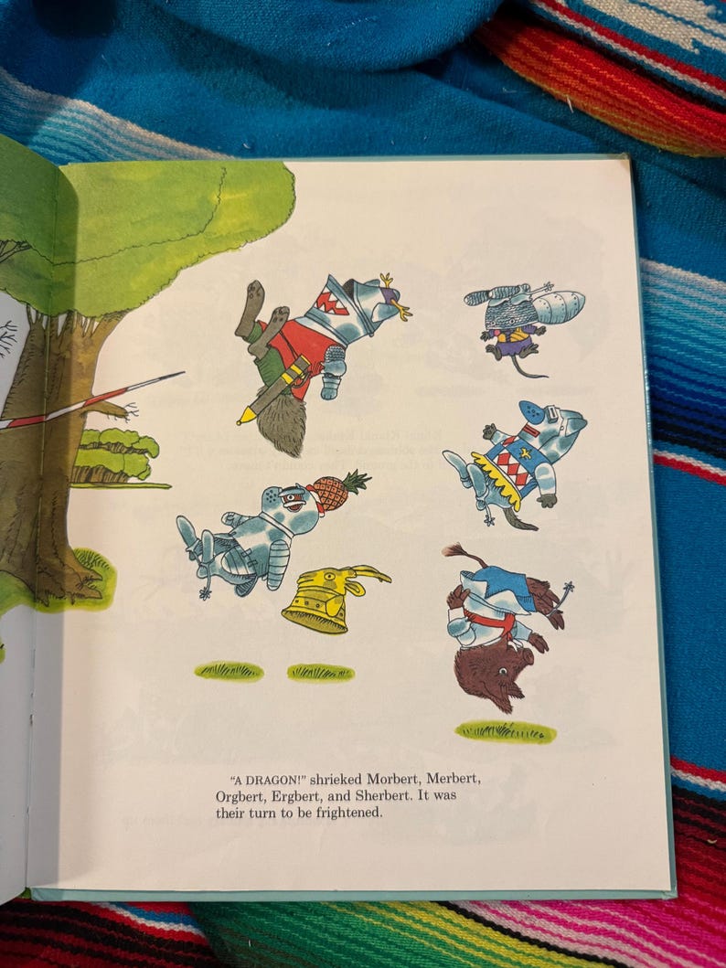 Sharbert Book RARE VINTAGE Richard Scarry's Peasant Pig and the Terrible Dragon With ...