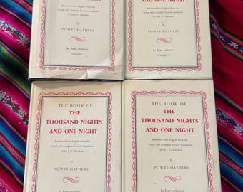 RARE VINTAGE The Book of The Thousand Nights And One Night Powys Mathers Volumes 1-4 1st Edition 2nd Printing 1974 HCDJ
