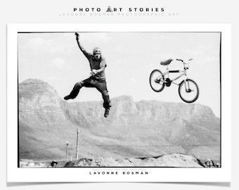 BMX bicycle printable poster sports action poster retro wall art for bmx bike lovers gift for boys room black and white print, gift