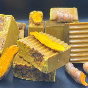 Raw Turmeric and Lemongrass Brightening Handmade Large 4oz Soap
