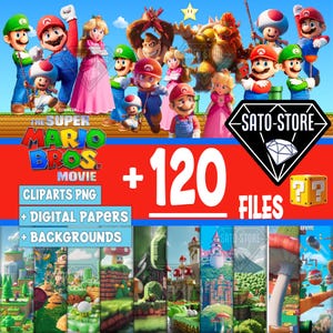 Super Mario Clipart Super Mario Png Mario The Movie Bundle Mario Digital Paper Super Mario Film Png Mario Geburtstag