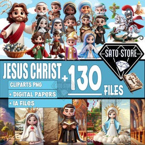 Jesus Clipart Bundle, Jesus mit Kindern, Aquarell religiöse Grafik, Digitale Bibel Landschaft PNG, Scrapbooking, Junk Journal, Kommerziell Uns
