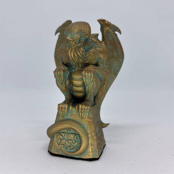 Cthulhu Lovecraft Figure Patina Statue Call of Cthulhu Model Vintage Style