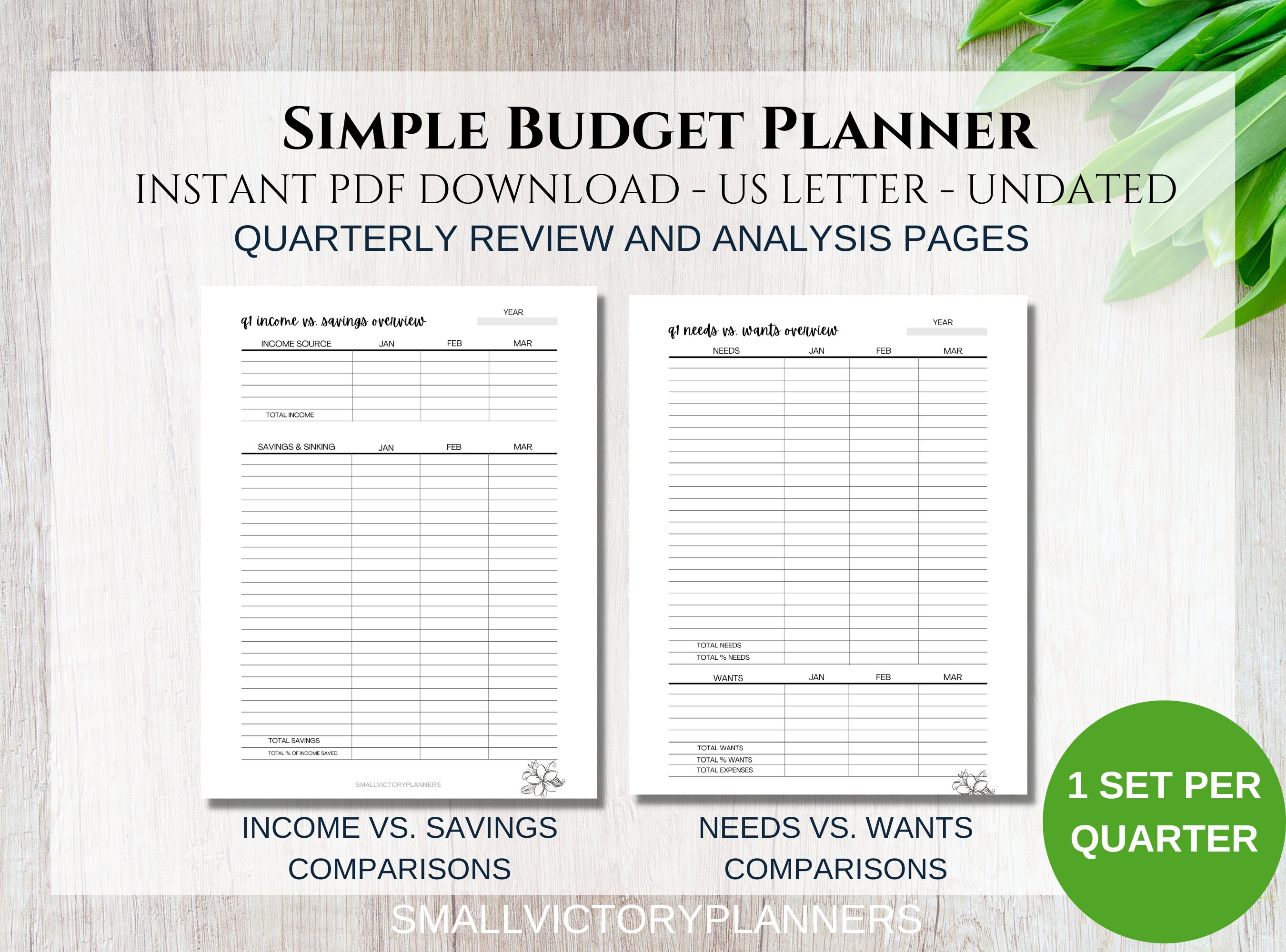 Simple Budget Planner Printable Minimalist Finance Planner Undated ...