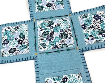 Pocket Altar: Blue Wool Felt - Customizable and Personalizable Travel Altar