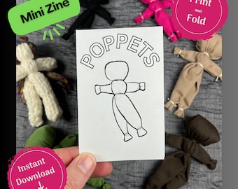 Poppet Mini Zine: Spreukenpop Grimoire Pagina's (Printbare Download)