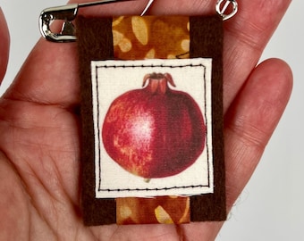 Pomegranate / Persephone Talisman Pin Charm Wearable Altar